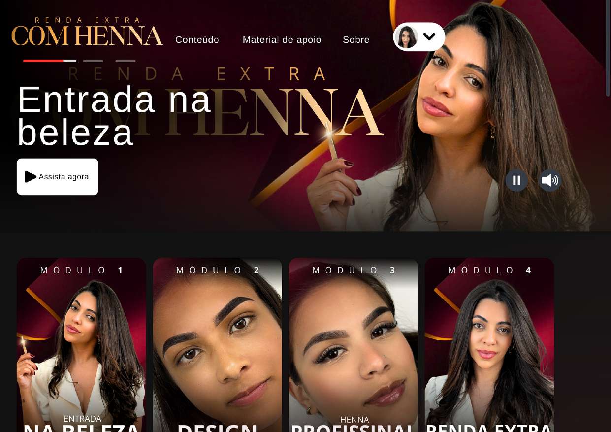 Área de membros Renda Extra com Henna