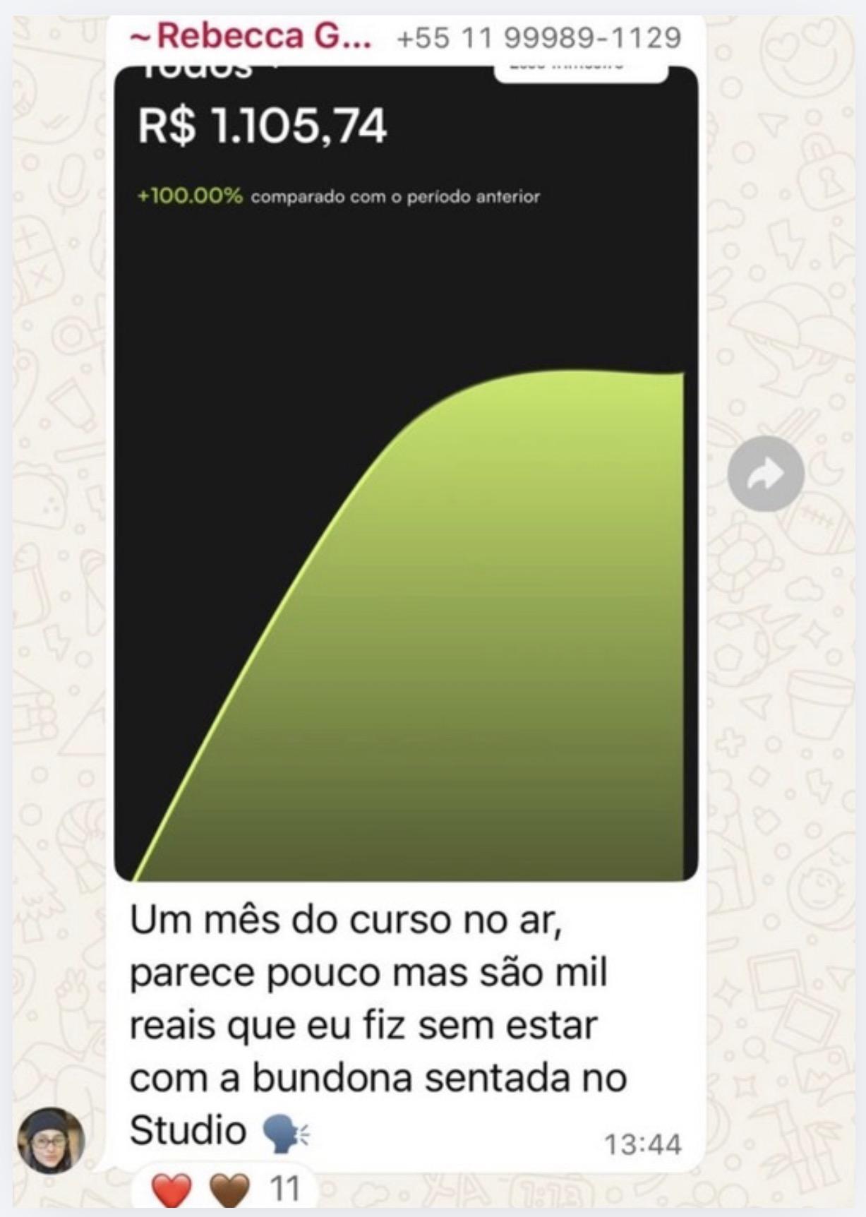 Resultado de Rebeca com vendas orgânicas
